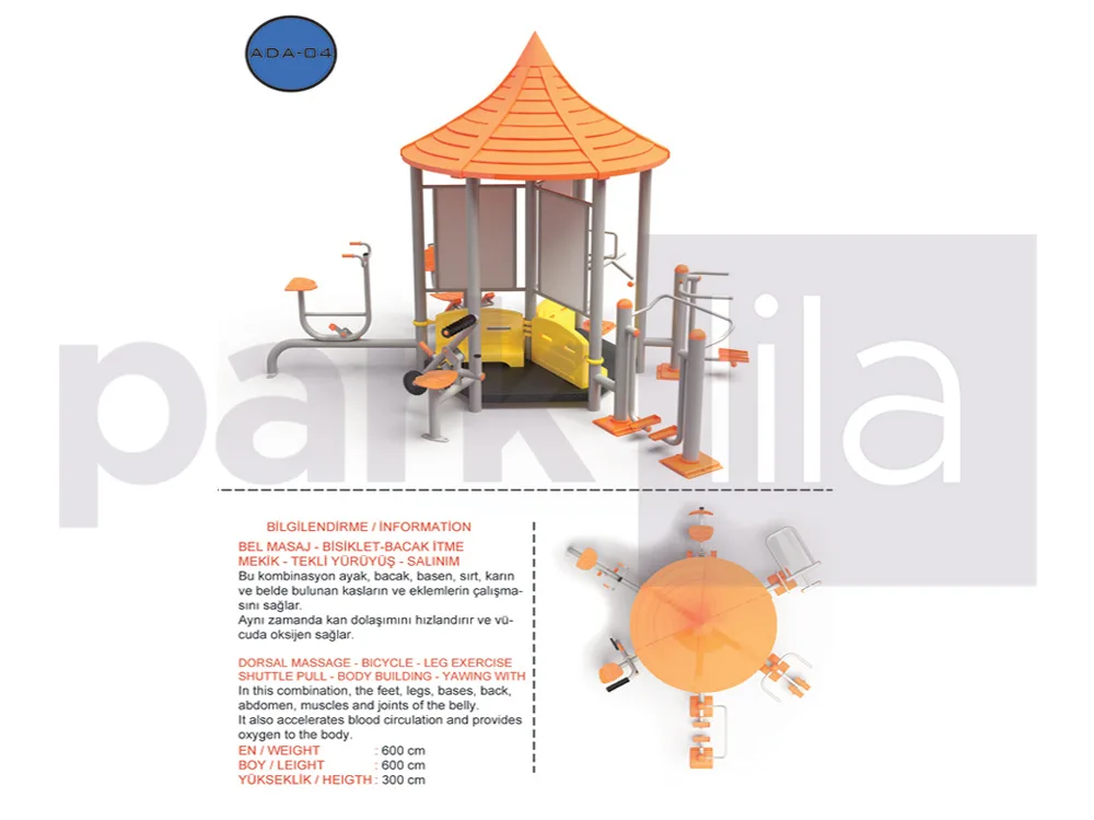 ADA-04 Çatılı Fitness Adası