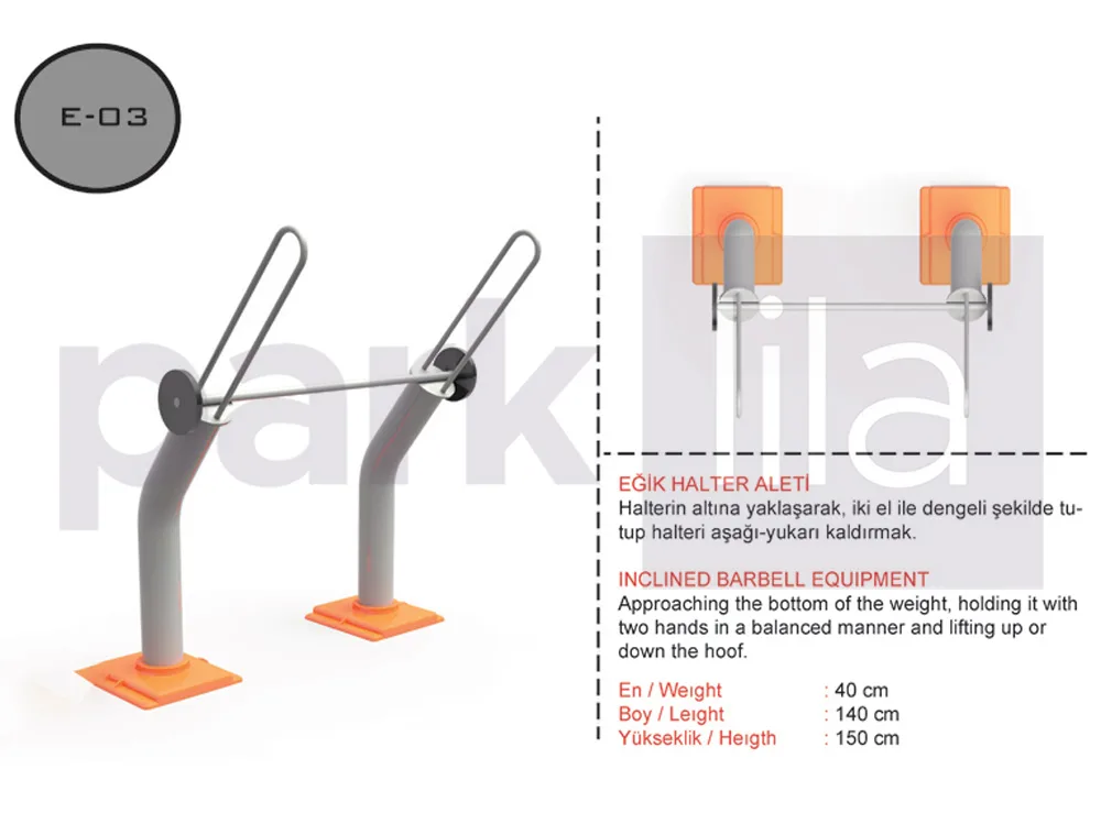 E-03 Eğik Halter Aleti (Engelli Fitness)