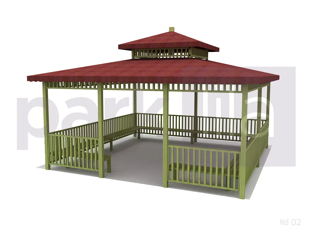 KD-02 Dikdörtgen Ahşap Gazebo