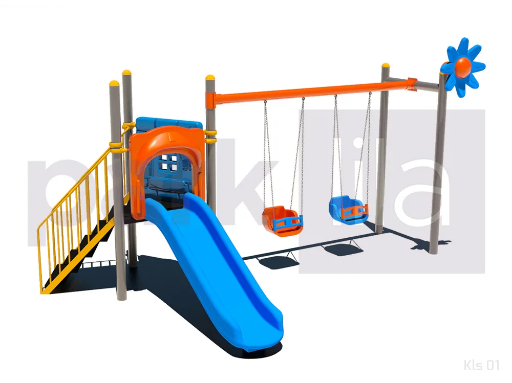 KLS 01 Bir Kuleli Bir Kaydıraklı İki Salıncaklı Çocuk Oyun Parkı