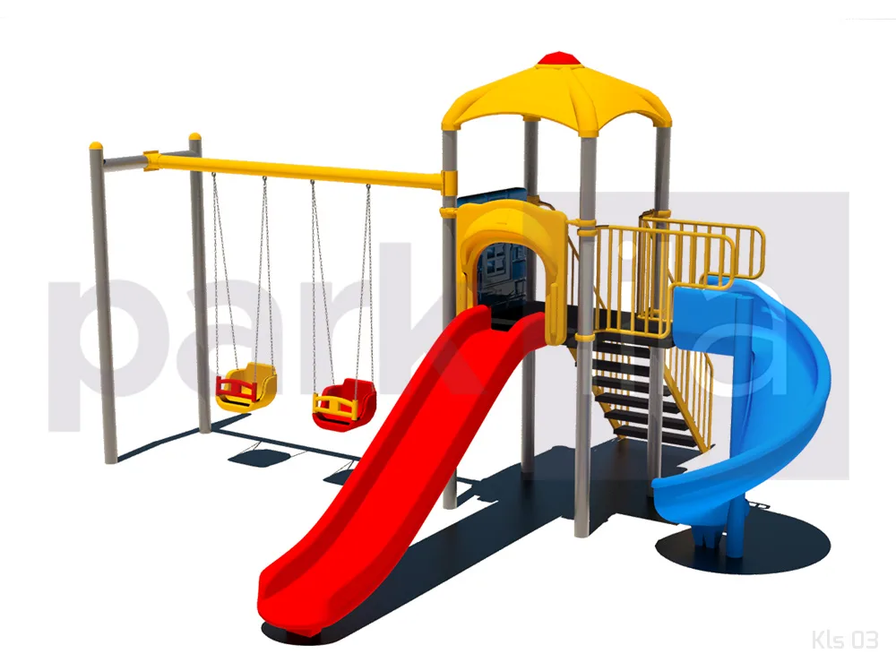 KLS 03 Bir Kuleli İki Kaydıraklı İki Salıncaklı Çocuk Oyun Parkı