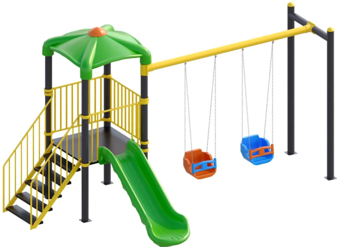 KLS 08 Bir Kuleli Bir Kaydıraklı İki Salıncaklı Çocuk Oyun Parkı