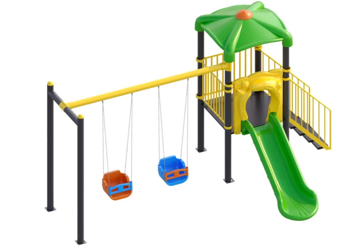 KLS 09 Bir Kuleli Bir Kaydıraklı İki Salıncaklı Çocuk Oyun Parkı