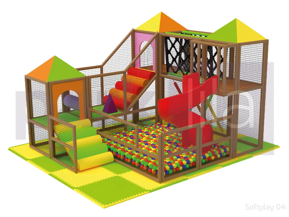 Softplay 04 İki Katlı, Helezon Kaydıraklı ve Top Havuzlu